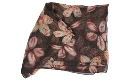 New Women Classy Fashion Long Soft Fabric Scarf Red Flowers Neck Tie Wrap Floral