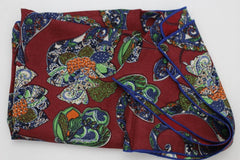 Super Unique Women Neck Silk Scarf Geometric Modern Floral Red Blue Futuristic