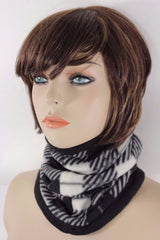 Women Scarf Turtle Neck Warmer Head Cover Outdoor Face Mask Sport Black White