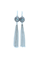 Women Earrings Set Fashion Jewelry Long Silver Metal Tassel Chains Flower Charm