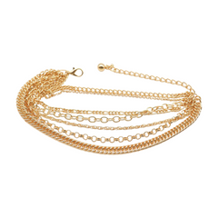 Fun Women Boot Bracelet Wrap Around Gold Metal Chain Anklet Shoe Charm Multi Strands