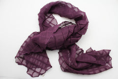 Stylish Burgundy Red Wrap Tie Scarf With Unique Geometric Mosaic Plaid