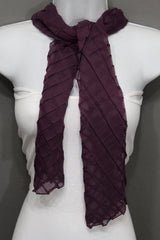 Stylish Burgundy Red Wrap Tie Scarf With Unique Geometric Mosaic Plaid