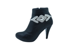 Women Silver Boot Metal Chain Anklet Bracelet Shoe Charm Retro Geometric Arrow