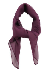 Gorgeous Women Neck Warp Tie Scarf Dark Purple Color Square Pocket Sheer Boho