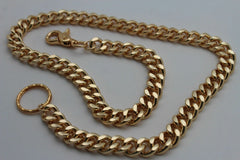 Men Women Gold Chunky Metal Long Thick Links Wallet Strong Chain Key Chain Biker