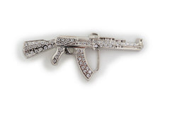New Men Silver Metal Belt Buckle Machine Gun AK47 Hip Hop Rifle Weapon Street Hood