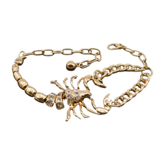 Women Jewelry Gold Metal Chain Boot Bracelet Shoe Scorpion Bling Charm Timeless