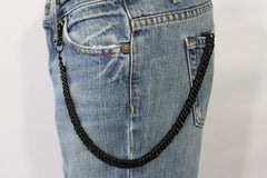 New Men Women Black Color Metal Clasp Wallet Chain Money Clasp Ring Loop Biker Jeans