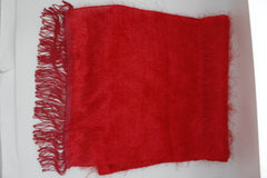 Women Long Neck Fringes Fabric Red Color Special Fashion Scarf Wrap Sash Tie