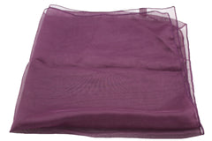 Small Classic Chic Women Neck Tie Scarf Sheer Fabric Pocket Square Dark Purple