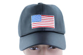 Women Men Baseball Cap Black Fabric Hat Casual Sport Fashion USA Flag One Size Unisex