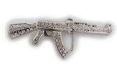 New Men Silver Metal Belt Buckle Machine Gun AK47 Hip Hop Rifle Weapon Street Hood