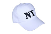 Women Men White Unisex PU Casual Fashion Baseball Cap NY Hat New York One Size