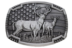 NEW Men Silver Metal Cowboys Belt Buckle Deer Nature Hunter Western Fashion Jewelry