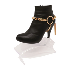 Women Gold Chain Boot Bracelet Shoe Circle Under Charm Tassel Fashion Jewelry