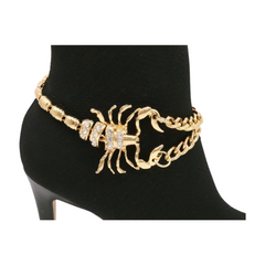 Women Jewelry Gold Metal Chain Boot Bracelet Shoe Scorpion Bling Charm Timeless