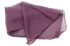 Gorgeous Women Neck Warp Tie Scarf Dark Purple Color Square Pocket Sheer Boho