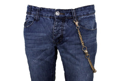 Men Fashion Gold Metal Wallet Chain Thick Links Skulls KeyChain Biker Trucker