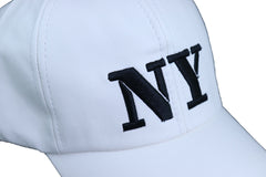 Women Men White Unisex PU Casual Fashion Baseball Cap NY Hat New York One Size