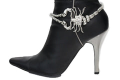Brand New Women Silver Metal Boot Chain Bracelets Anklet Shoe Scorpion Charm Bling Jewelry BC83