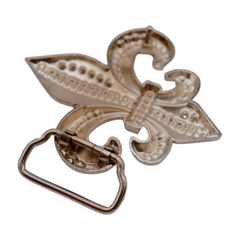 Men Women Silver Metal Belt Buckle Western Fashion Fleur De Lis Lily Flower
