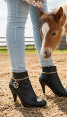 Brand New Women Gold Metal Chain Boot Bracelet Anklet Shoe SEXY Charm Fashion Jewelry PAIR SET BC117