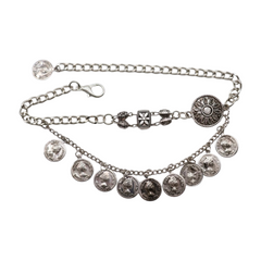 Brand New Women Silver Metal Boot Chain Bracelet Shoe Anklet Ethnic Coin Charms SET BC207