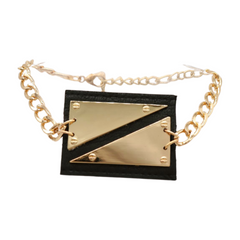 Brand New Women Gold Metal Boot Chain Bracelet Shoe Anklet Triangles Charm SET BC262