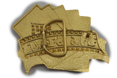 NEW Men Women Gold Metal Casino Cards Belt Buckle Luck Charm Royal Flush Las Vegas Texas Hold 'em