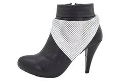 Silver Mesh Metal Boot Chain Bracelet Shoe Charm Triangle Bandanna Anklet