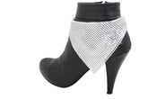 Silver Mesh Metal Boot Chain Bracelet Shoe Charm Triangle Bandanna Anklet