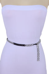 Two-Toned Skinny Metal Chain Link Belt