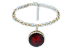 Gold Metal Boot Chain Bracelet Heel Shoe Anklet Big Red Bling Bead Charm