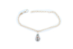 Rhinestone Snowman Charm Gold Metal Boot Chain