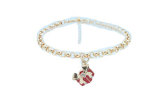 Gold Metal Chain Boot Bracelet Shoe Bling Red Gift Present Charm Christmas