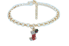 Gold Metal Chain Boot Bracelet Shoe Anklet Christmas Holiday Stocking Bling Charm