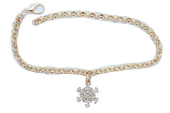 Rhinestone Snowflake Charm Boot Chain