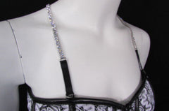 New Decorative Accessories Lingerie Bra Straps Silver Rhinestones