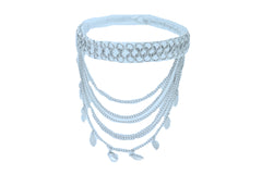 Silver Metal Chain Boot Bracelet Anklet Shoe Leaf Charm