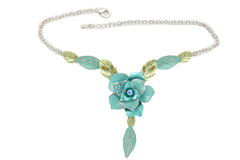 Silver Metal Chain Boot Bracelet Shoe Anklet Baby Bling Blue Flower Charm