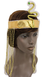 Women Long Beads Band Forehead Fashion Head Snake Cleopatra Costume Gold Sequins