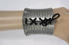 Silver Metal Bracelet Snake Stamp Corset Black Tie New Women Fashion Jewelry Accessories - alwaystyle4you - 2