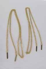 New Men Women A Pair Gold Metal Shoe Laces Sneakers Chains Fashion Jewelry 36" - alwaystyle4you - 3