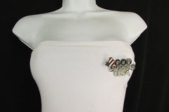 N. Women American Flag GOD BLESS USA Silver Metal Pin Broach Silver 4th of July - alwaystyle4you - 3