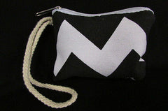 New Women Fashion Mini Purse Fabric Make Up Coin Wallet Chevron Print Rope Starp - alwaystyle4you - 2