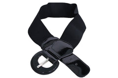 Black Wide Hip High Waist Stretch Buckle Belt Size S M
