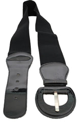 Black Wide Hip High Waist Stretch Buckle Belt Size S M