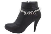 Silver Color Metal Chain Boot Bracelet Shoe DOPE Charm Anklet Word Phrase
