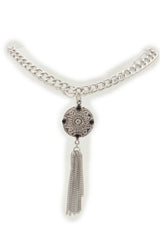 Silver Chain Boot Bracelet Shoe Ethnic Jewelry Tassel Retro Flower Charm